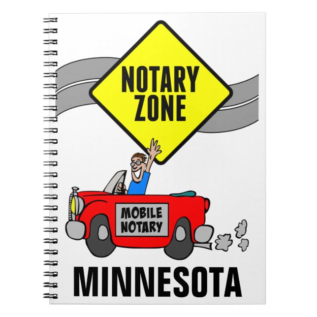 Cuaderno Zona notarial móvil Red Sports Car Minnesota (Frente)