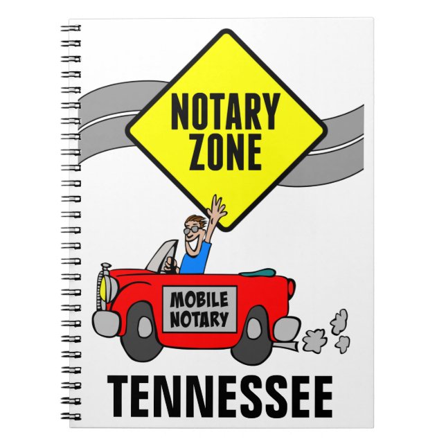 Cuaderno Zona notarial móvil Red Sports Car Tennessee (Frente)