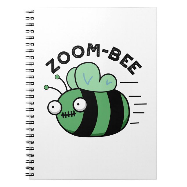 Cuaderno Zoom-bee Funny Halloween Zombie Bee Pun (Frente)