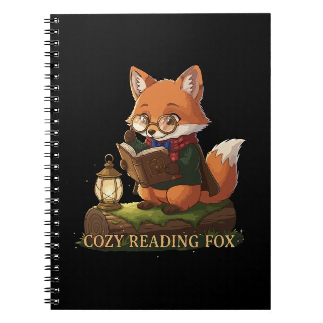 Cuaderno Zorro Acogedor de Lectura | Amante de Libros Capri (Frente)