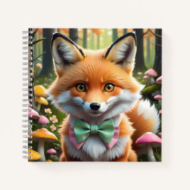 Cuaderno Zorro de corte con un arco verde y rosado