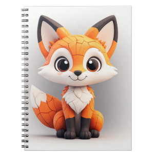 Cuaderno Zorro de dibujos animados lindo mascota de juguete