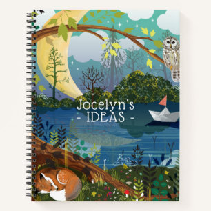 Cuaderno Zorro del río del bosque ilustrado para niños