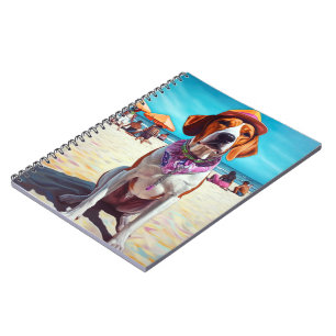 Cuaderno Zorro inglés americano en la playa, regalo de vera