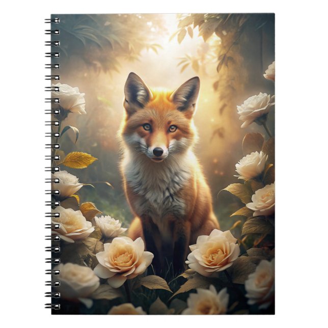 Cuaderno Zorro lindo con flores (Frente)