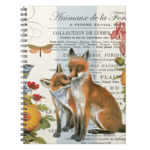 Cuaderno Zorro moderno del arbolado del vintage