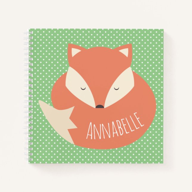 Cuaderno Zorro y puntos agudos personalizados (Anverso)