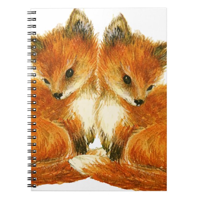Cuaderno Zorros gemelos bebés (Frente)