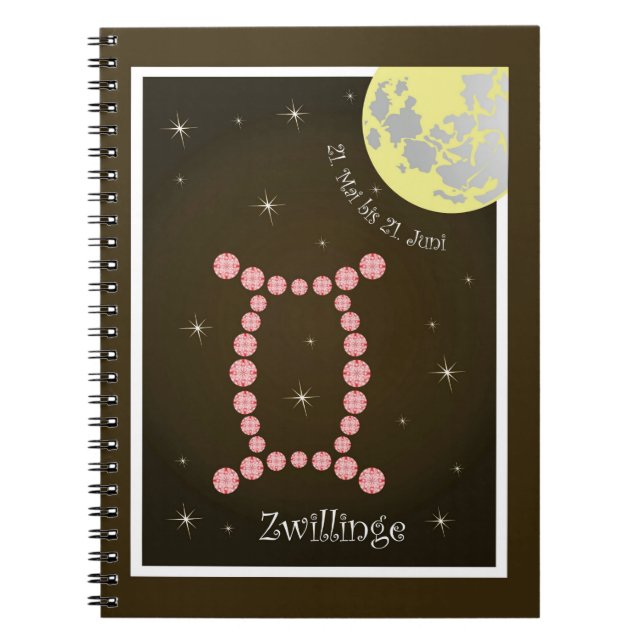Cuaderno Zwillinge 21 Mai bis 21. Juni Notizheft (Frente)