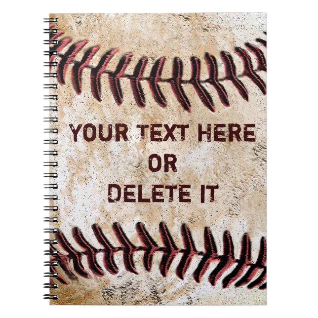 Cuadernos de béisbol vintage personalizados TU TEX (Frente)