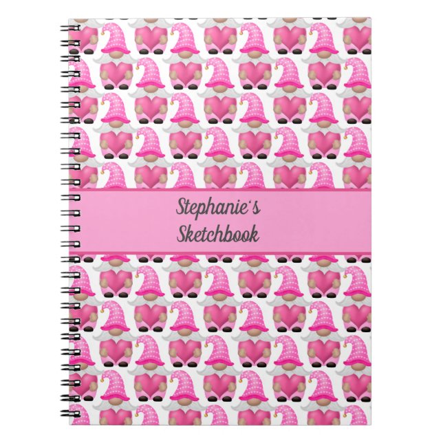 Cuadernos de bosque de gnomos rosados corazones Li (Frente)