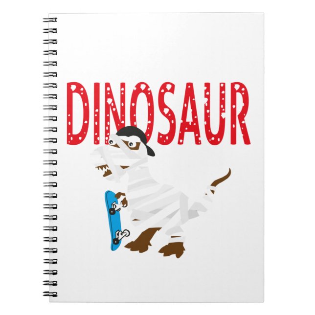 cuadernos de dinosaurios envueltos por la momia de (Frente)