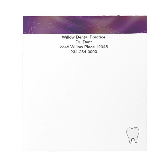 Cuadernos de notas de dentistas púrpura oscuro fra (Frente)