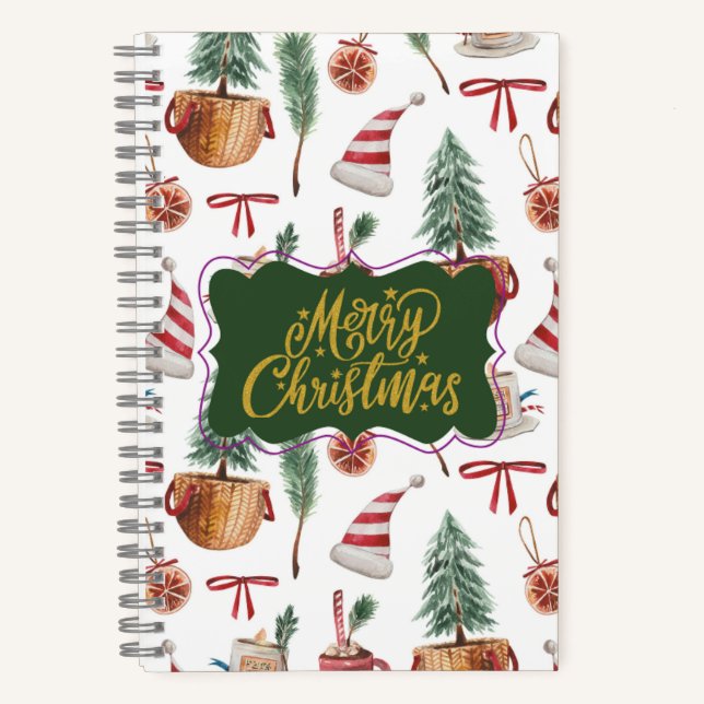 Cuadernos de notas de Navidad retro (Anverso)