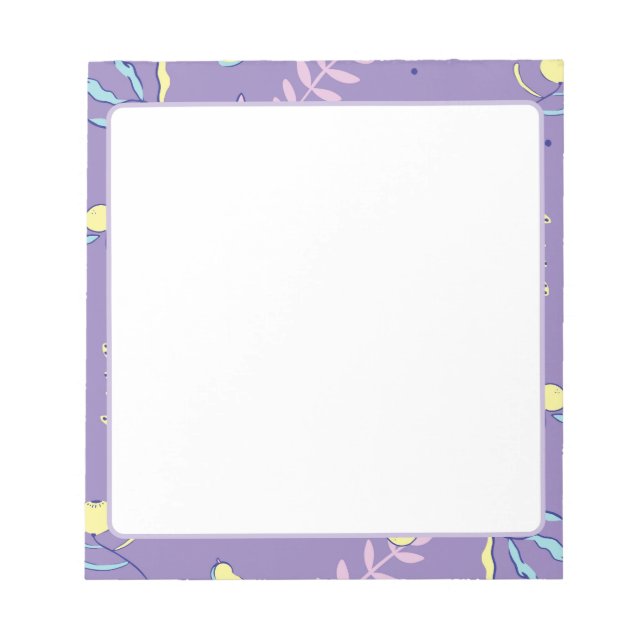 Cuadernos de notas diarios con estampado floral pú (Frente)