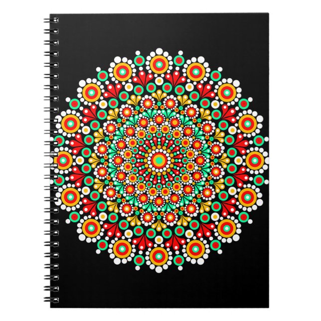 Cuadernos de Patrón de Mandala Colorido Boho Punto (Frente)