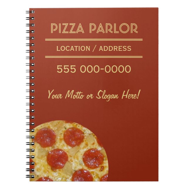 Cuadernos del personalizado de la sala de pizza (Frente)