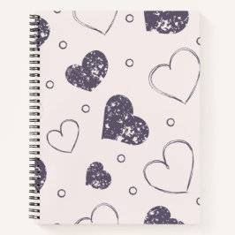 Cuadernos en espiral de corazones ondulados