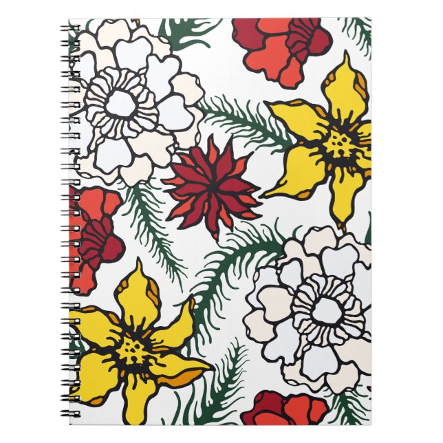 Cuadernos en espiral de flores para amantes de la  (Frente)