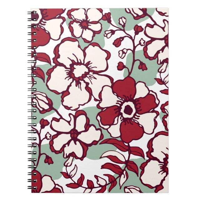 Cuadernos en espiral de flores para escribir en un (Frente)