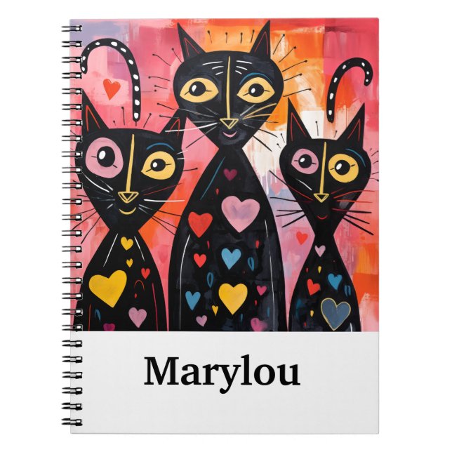 Cuadernos en espiral de gatos lindos  (Frente)