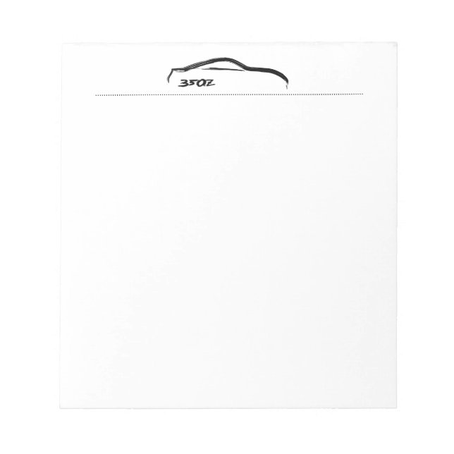 cuadernos en silueta negra 350Z (Frente)
