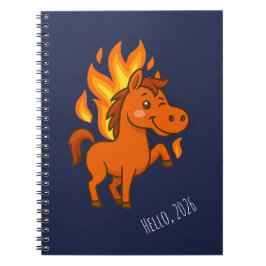 Cuadernos espirales con un caballo rojo