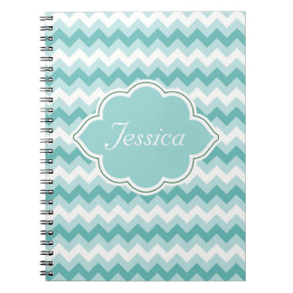 Cuadernos espirales personalizados Chevron de la