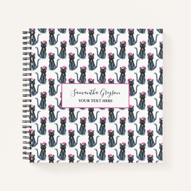Cuadernos personalizados de gatos negros de Navida (Anverso)