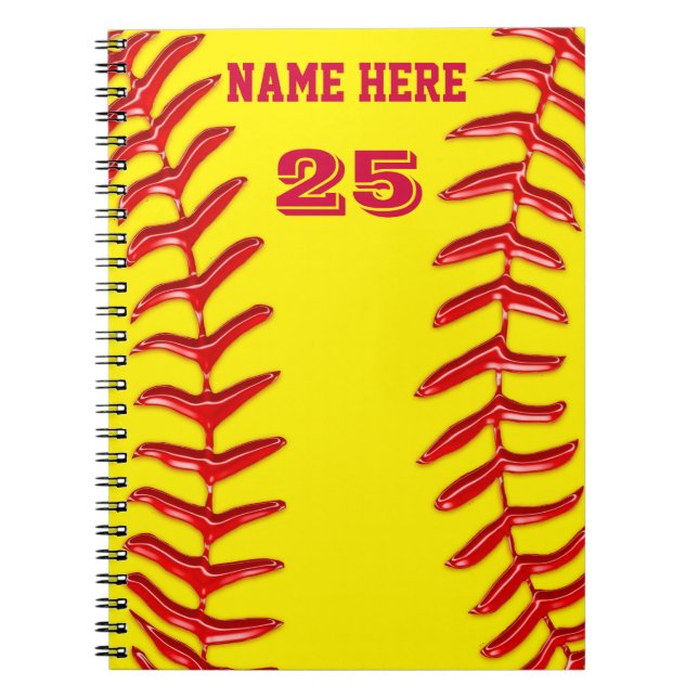 Cuadernos PERSONALIZADOS lindos del softball, SU (Frente)