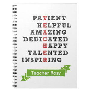 Cuadernos personalizados para profesores (caracter