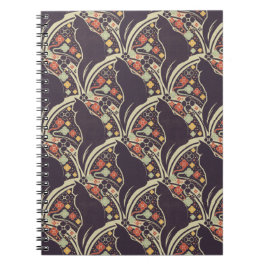 Cuadernos y diarios con patrón floral de gato Art 