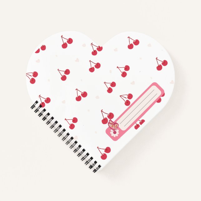 Cuadernos y diarios escolares Cherry Hearts para n (Anverso)