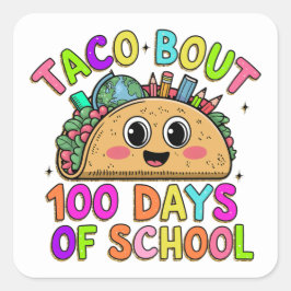 Cuadrada 100° Pegatina de la escuela
