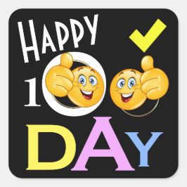 Cuadrada 100° Pegatina de la escuela