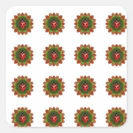 Cuadrada 16 Pegatina de Ladybug