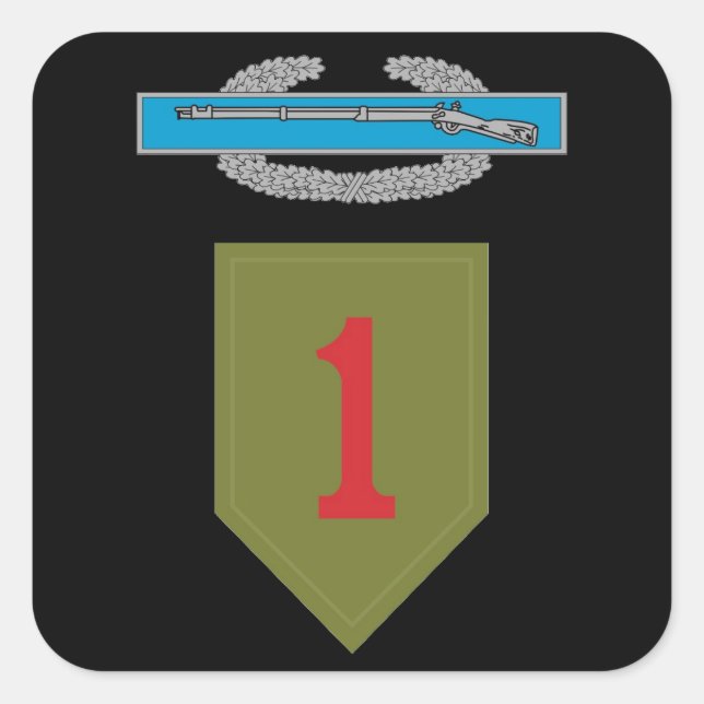 Cuadrada 1.ᵉʳ Pegatina CIB de la División de Infantería (Anverso)