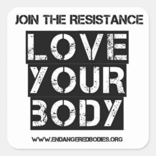 Cuadrada 1,5" amor su pegatina del cuerpo