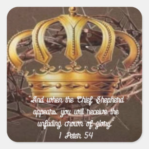 Cuadrada 1 Peter 5:4 Pegatina