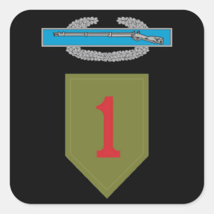 Cuadrada 1r Pegatina del CIB de la división de infantería