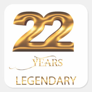 Cuadrada 22 años legendario pegatina