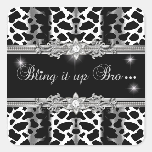 Cuadrada 2 Lisa Bling Pegatina Small Square (Anverso)