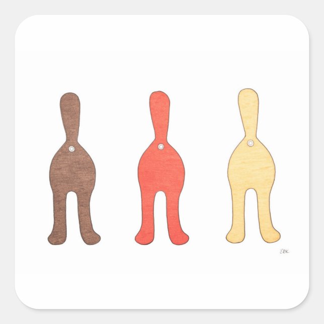 Cuadrada 3 gorros de gato #1 Pegatina cuadrado (Anverso)