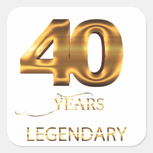 Cuadrada 40 años pegatina legendaria