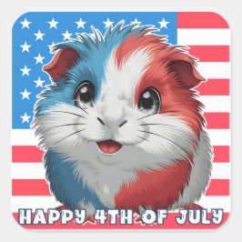 Cuadrada 4 de julio Hoja de Pegatina de Cerdo de Guinea Cut