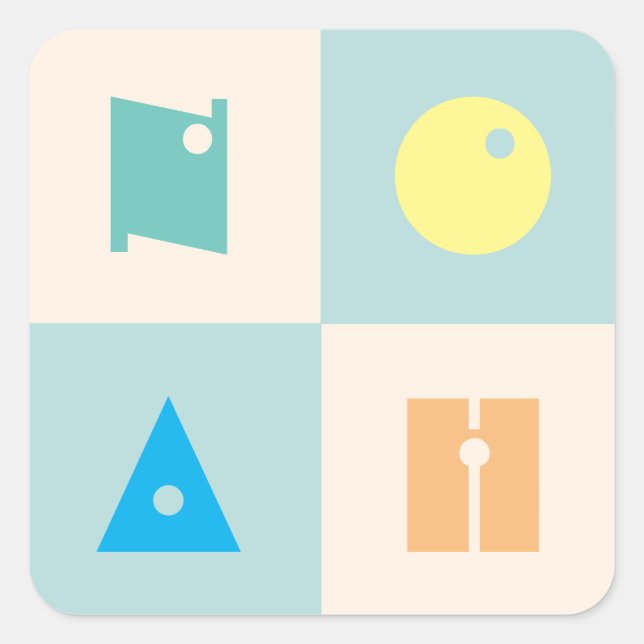 Cuadrada 4 letras bebé nombre noah hoja pegatina (Anverso)