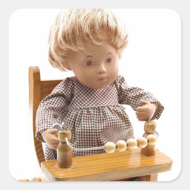 Cuadrada 501 Sasha bebé Honey Sandy Rubia pegatina (Anverso)