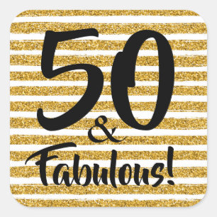 Cuadrada 50 y Fabulous Pegatina
