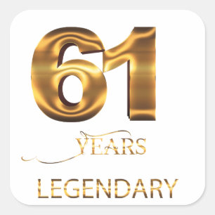 Cuadrada 61 años pegatina legendaria