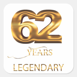 Cuadrada 62 años pegatina legendaria
